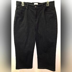 Levi's Womens 512 Perfectly Slimming Jeans Straight Black Size 14 Pocket Detail